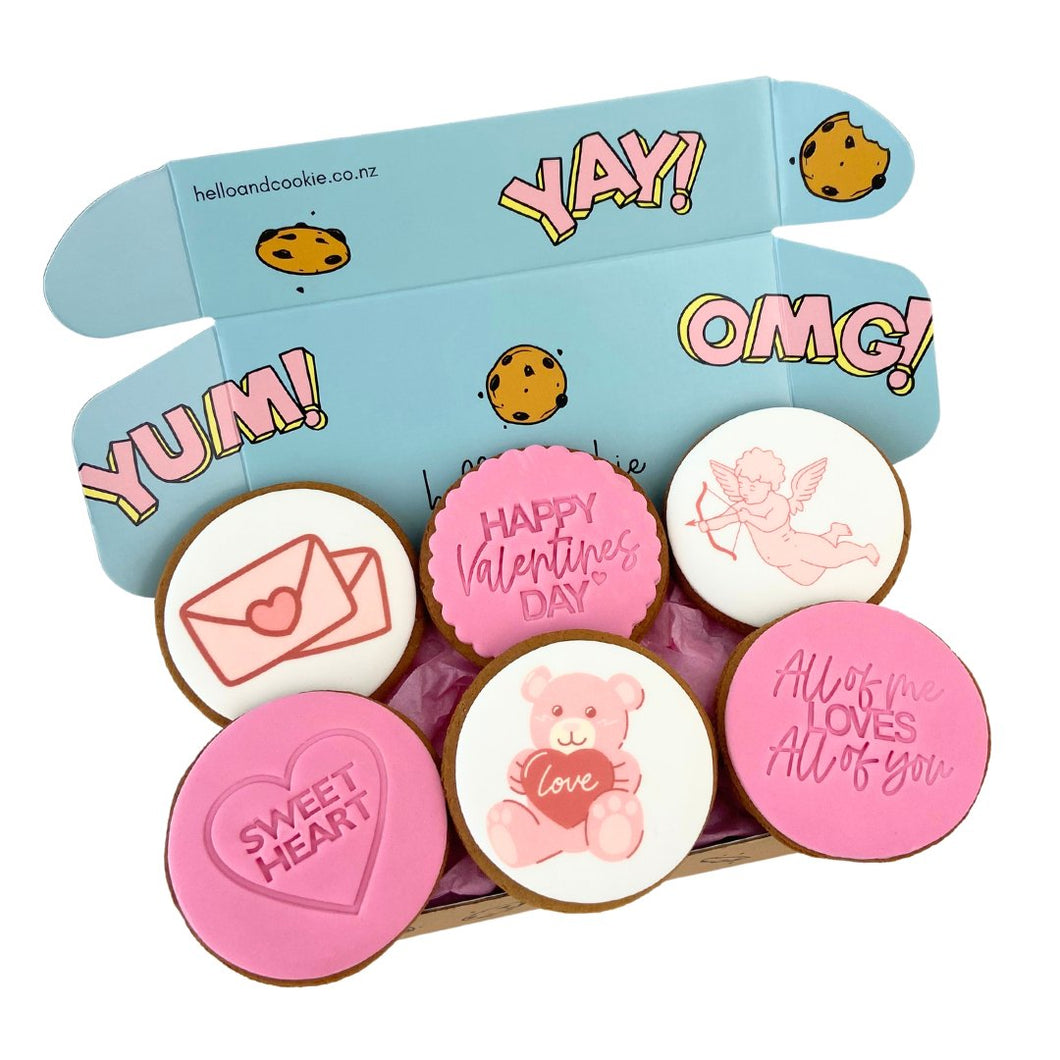 Happy Valentines Day Cookies 6 Pack - Hello & Cookie - 